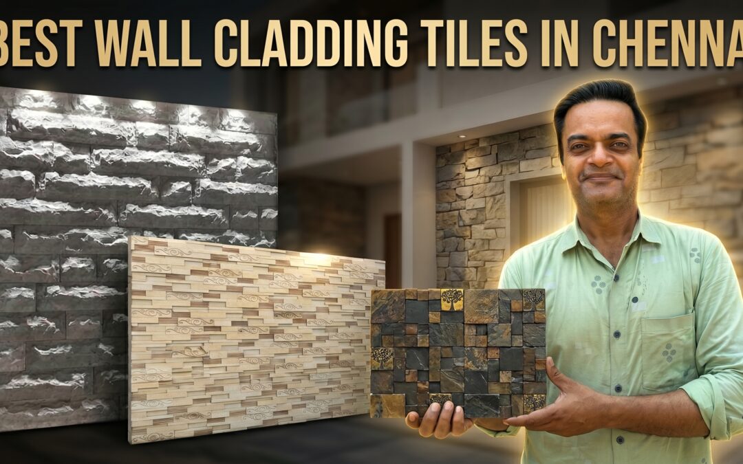 Premium natural wall cladding tiles displayed at Goutham Stones showroom in Madhavaram Chennai